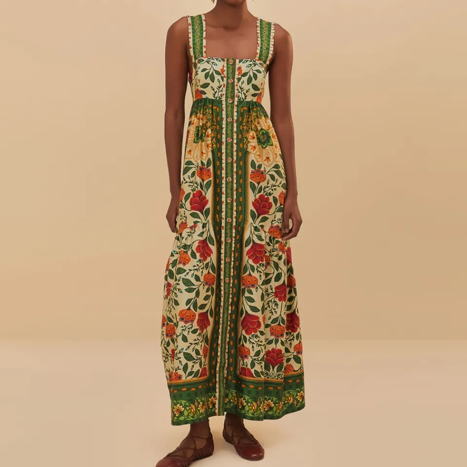 Dresses|Dresses|Damson Madder Farm Rio Garden Tapestry Cotton Maxi Dress - S