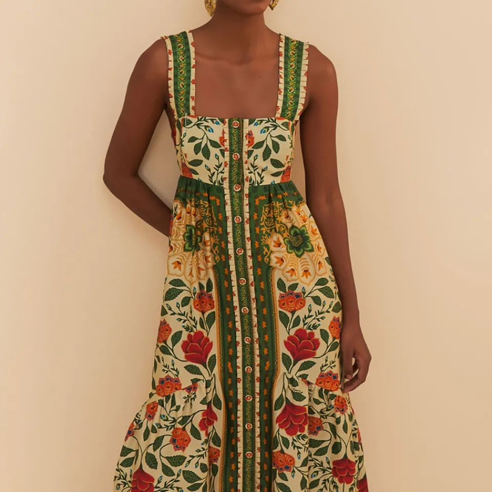 Dresses|Dresses|Damson Madder Farm Rio Garden Tapestry Cotton Maxi Dress - S