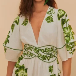 Dresses|Dresses|Dr. Martens Farm Rio Green Floral Cascade Cotton Midi Dress - XS