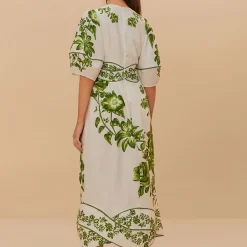 Dresses|Dresses|Dr. Martens Farm Rio Green Floral Cascade Cotton Midi Dress - XS