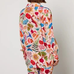Loungewear|Ganni Farm Rio Printed Crepe Pyjama Shirt - XS
