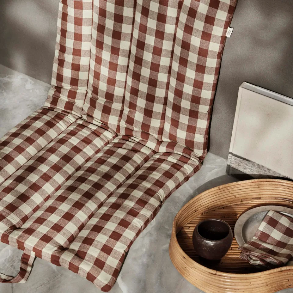 Outdoors|Ferm Living Bothy Check Folding Mat - Cinnamon/Green