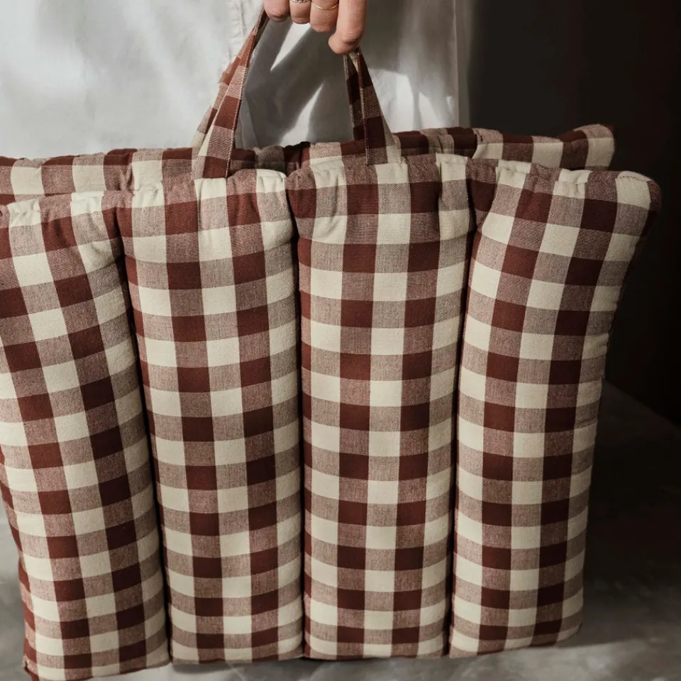 Outdoors|Ferm Living Bothy Check Folding Mat - Cinnamon/Green