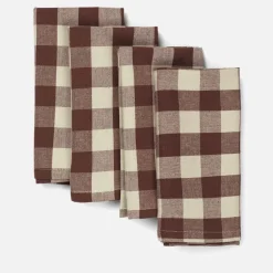 Outdoors|Dr. Martens Ferm Living Bothy Check Napkins - Set of 4 - Cinnamon/Grey Green
