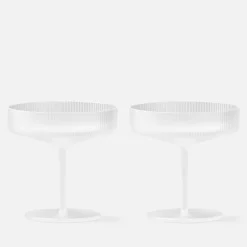 Dining|Dr. Martens Ferm Living Ripple Champagne Saucers - Set of 2 - Frosted