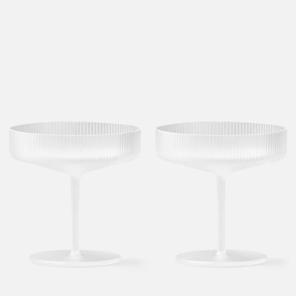 Dining|Dr. Martens Ferm Living Ripple Champagne Saucers - Set of 2 - Frosted