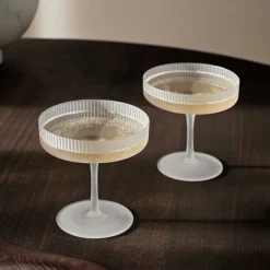 Dining|Dr. Martens Ferm Living Ripple Champagne Saucers - Set of 2 - Frosted