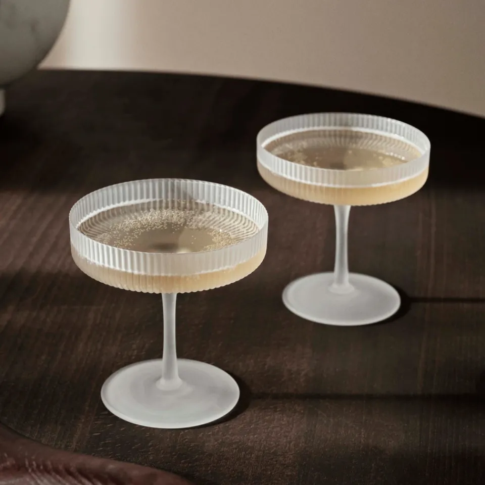 Dining|Dr. Martens Ferm Living Ripple Champagne Saucers - Set of 2 - Frosted