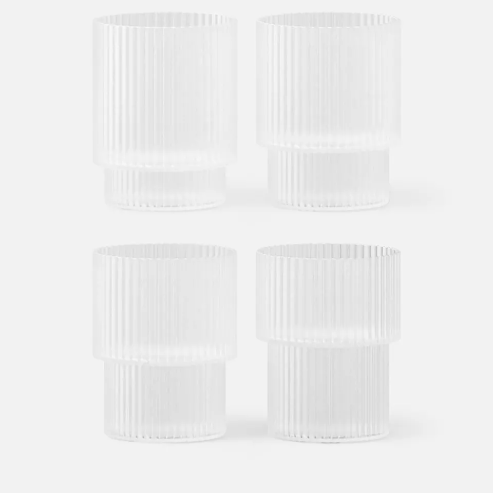Dining|Dr. Martens Ferm Living Ripple Glasses - Set of 4 - Frosted