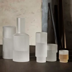 Dining|Ferm Living Ripple Long Drink Glasses - Set of 4 - Frosted