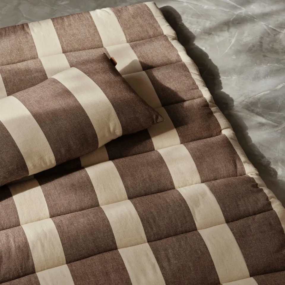 Outdoors|Ferm Living Strand Cushion - Carob Brown/Parchment