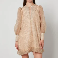Dresses|Dresses|Samsøe Samsøe Ganni Animal-Print Organza Mini Dress - EU 34/UK 6