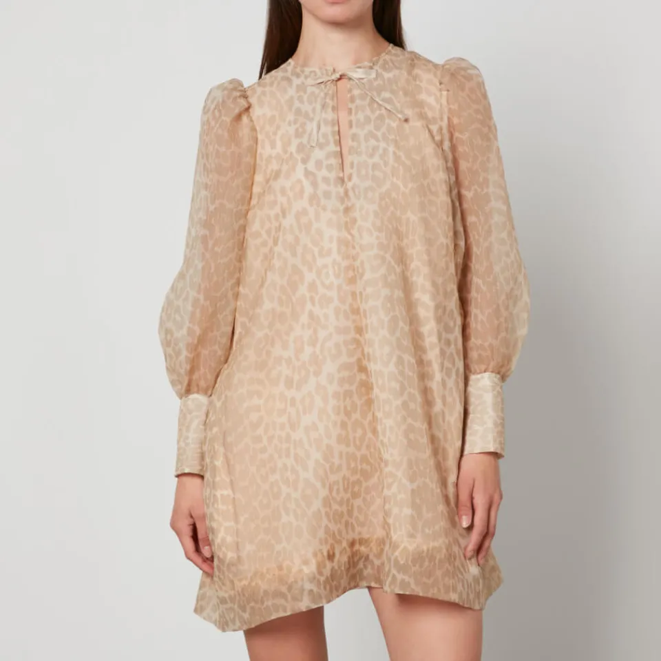 Dresses|Dresses|Samsøe Samsøe Ganni Animal-Print Organza Mini Dress - EU 34/UK 6