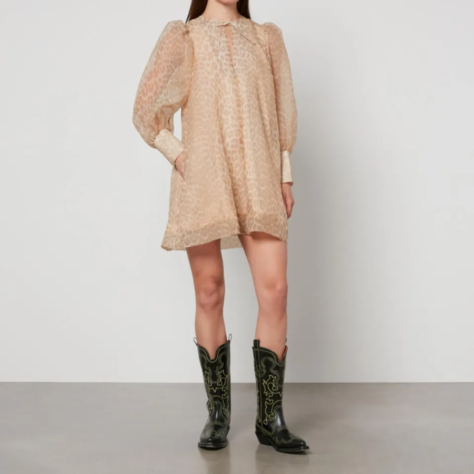 Dresses|Dresses|Samsøe Samsøe Ganni Animal-Print Organza Mini Dress - EU 34/UK 6