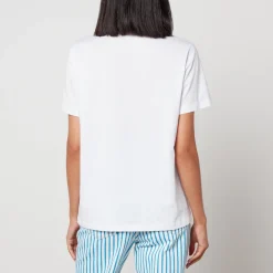 Loungewear|T-Shirts And Tops|Ganni Basic Peach Organic Cotton-Jersey T-Shirt - XS