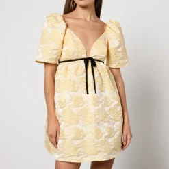 Dresses|Dresses|Kitri Ganni Botanical Floral-Cloqué Mini Dress - EU 34/UK 6