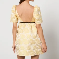 Dresses|Dresses|Kitri Ganni Botanical Floral-Cloqué Mini Dress - EU 34/UK 6