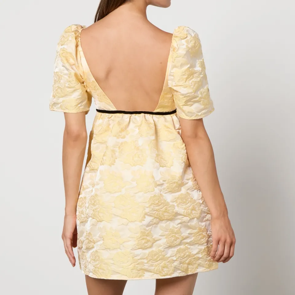 Dresses|Dresses|Kitri Ganni Botanical Floral-Cloqué Mini Dress - EU 34/UK 6