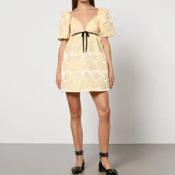 Dresses|Dresses|Kitri Ganni Botanical Floral-Cloqué Mini Dress - EU 34/UK 6