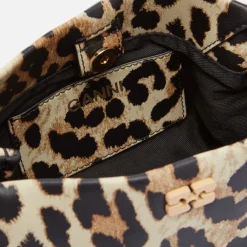 Bags|Ganni Bou Leopard-Print Recycled Leather Mini Bag