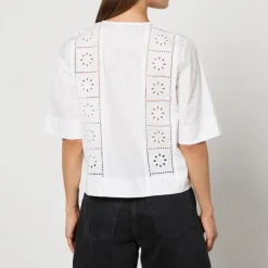 T-Shirts And Tops|Shirts And Blouses|Ganni Broderie Anglaise Cotton Blouse - EU 36/UK 8