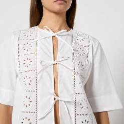 T-Shirts And Tops|Shirts And Blouses|Ganni Broderie Anglaise Cotton Blouse - EU 36/UK 8