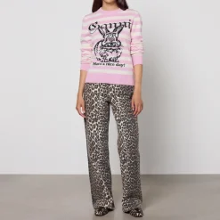 Loungewear|Knitwear|Ganni Bunny Striped Wool-Blend Knit Jumper - M