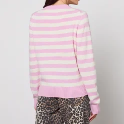 Loungewear|Knitwear|Ganni Bunny Striped Wool-Blend Knit Jumper - M