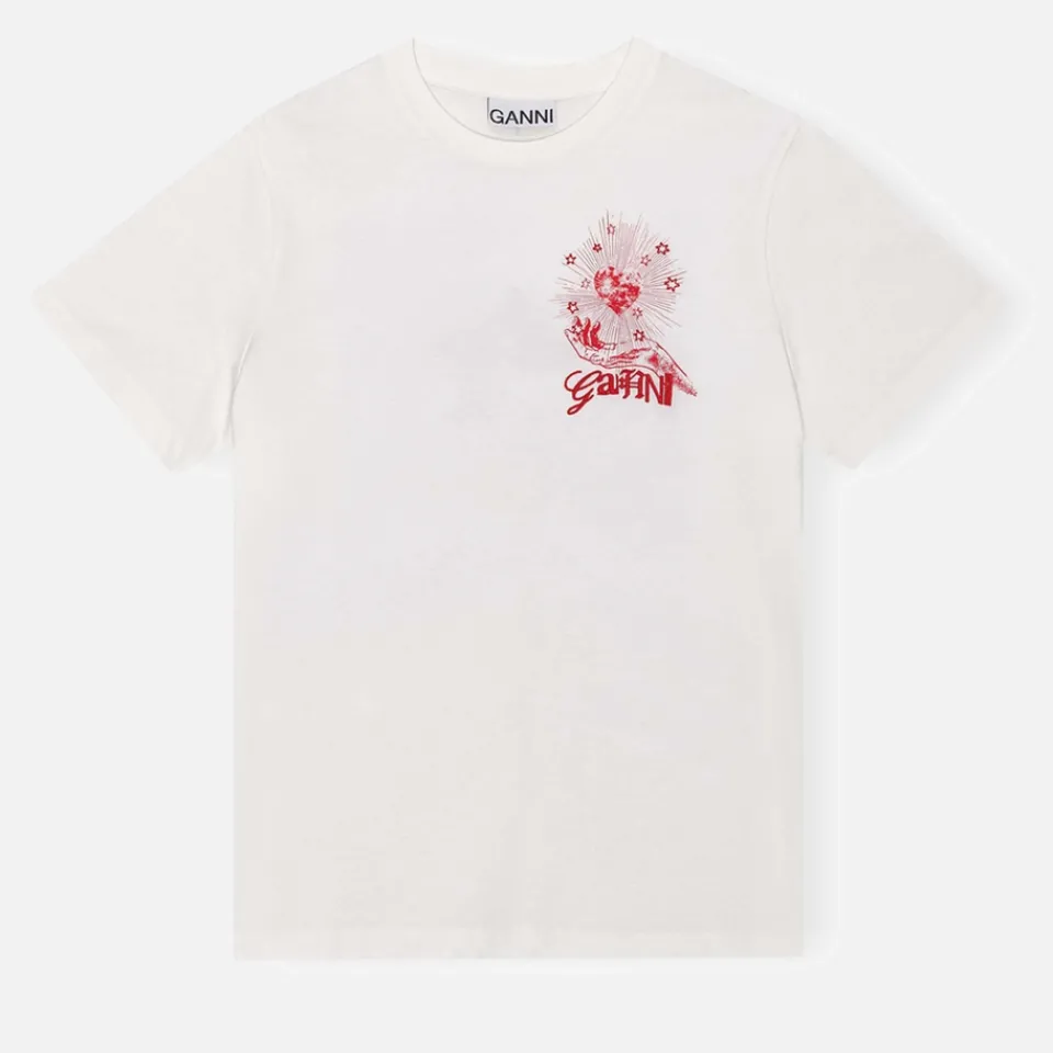 Loungewear|T-Shirts And Tops|AMI Ganni Celestial Poster Cotton-Jersey T-Shirt - XS
