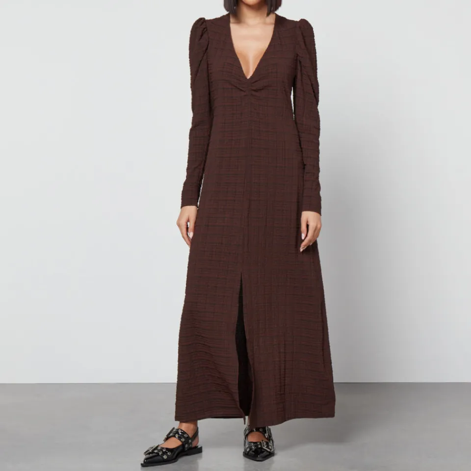 Dresses|Dresses|Ganni Checked Seersucker Maxi Dress - EU 36/UK 8