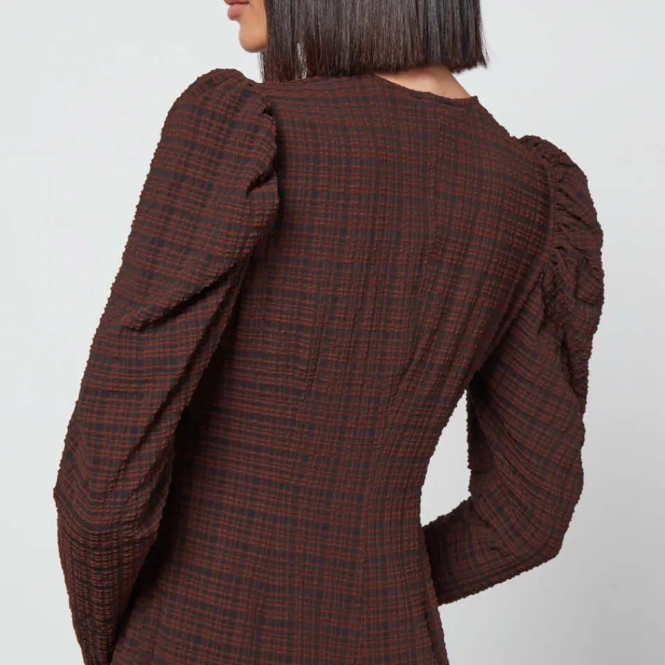 Dresses|Dresses|Ganni Checked Seersucker Maxi Dress - EU 36/UK 8