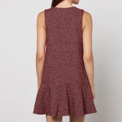 Dresses|Dresses|Dr. Martens Ganni Checked Wool-Blend Mini Dress - UK 6
