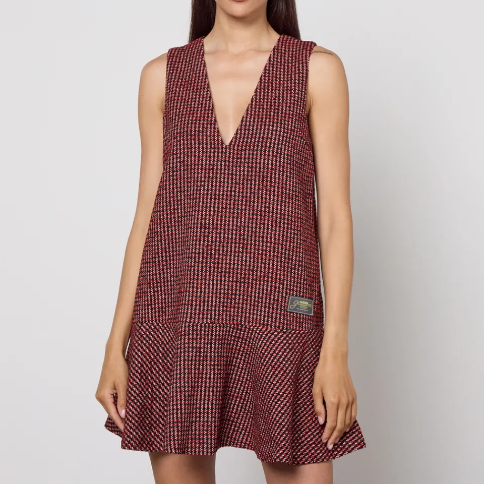 Dresses|Dresses|Dr. Martens Ganni Checked Wool-Blend Mini Dress - UK 6