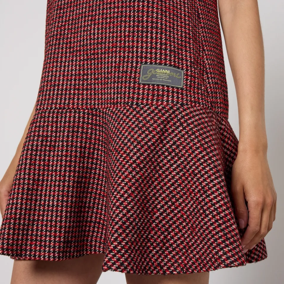 Dresses|Dresses|Dr. Martens Ganni Checked Wool-Blend Mini Dress - UK 6