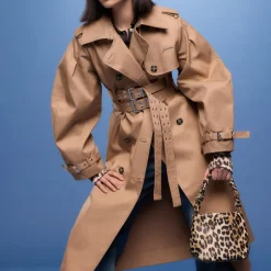 Jackets|Coats|SUI AVA Ganni Cotton-Gabardine Trench Coat - EU 36/UK 8