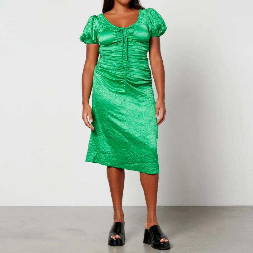 Dresses|Dresses|Dr. Martens Ganni Crinkled Cotton-Satin Midi Dress - EU 36/UK 8