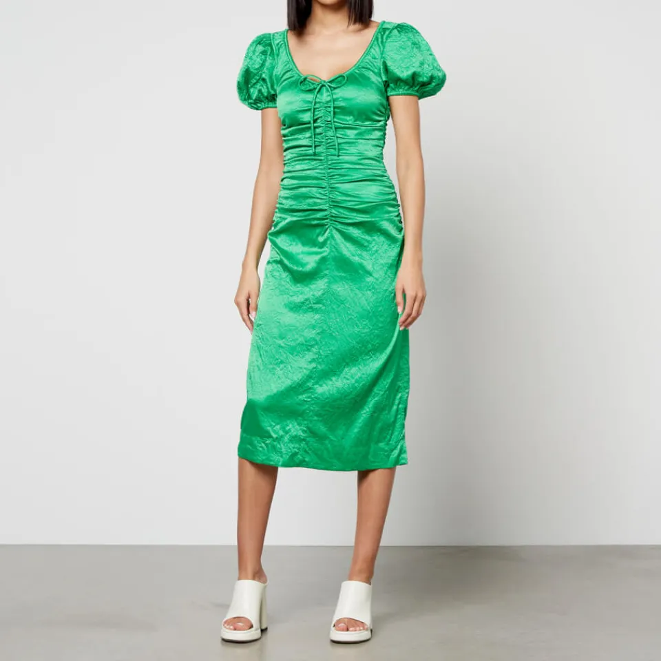 Dresses|Dresses|Dr. Martens Ganni Crinkled Cotton-Satin Midi Dress - EU 36/UK 8