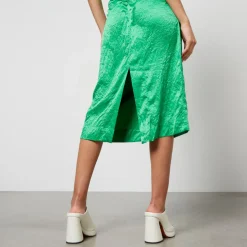 Dresses|Dresses|Dr. Martens Ganni Crinkled Cotton-Satin Midi Dress - EU 36/UK 8