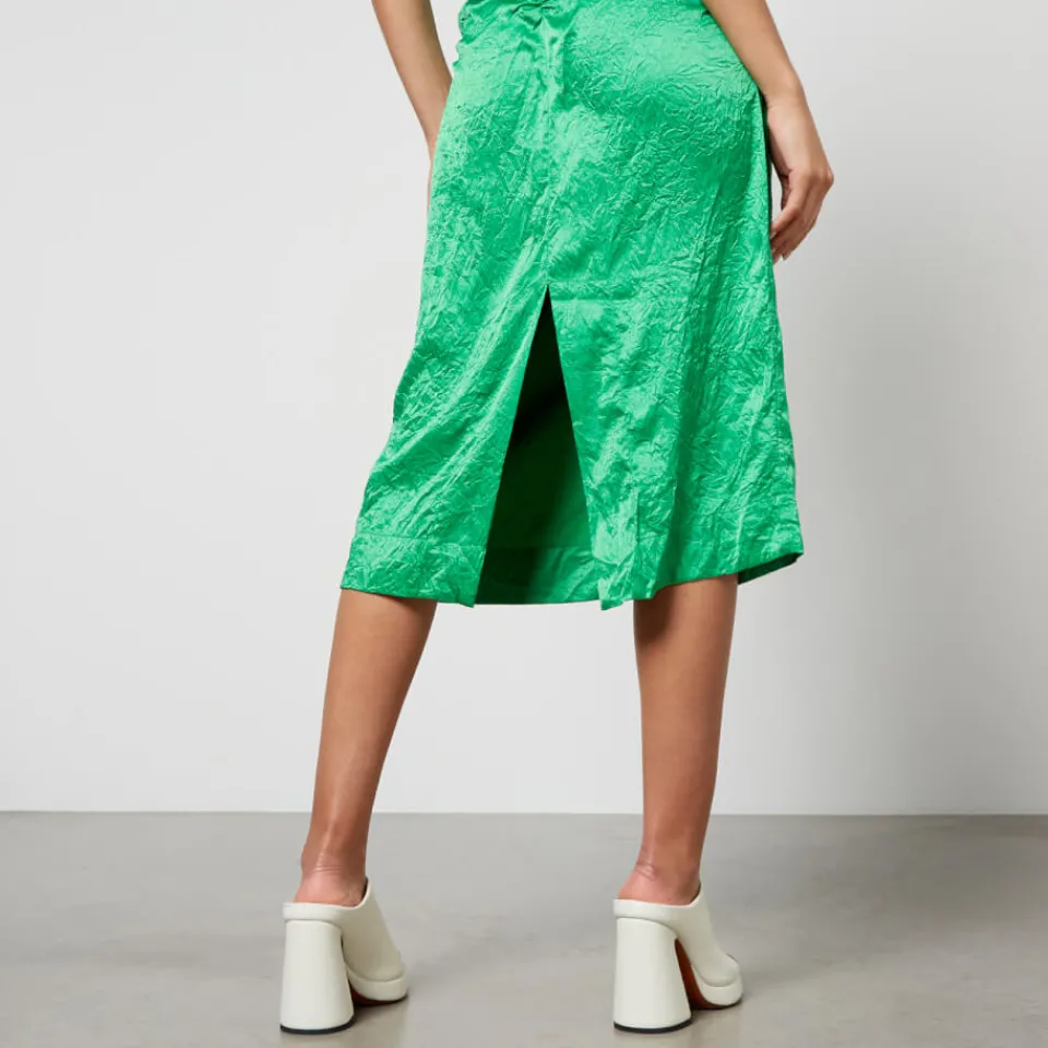 Dresses|Dresses|Dr. Martens Ganni Crinkled Cotton-Satin Midi Dress - EU 36/UK 8