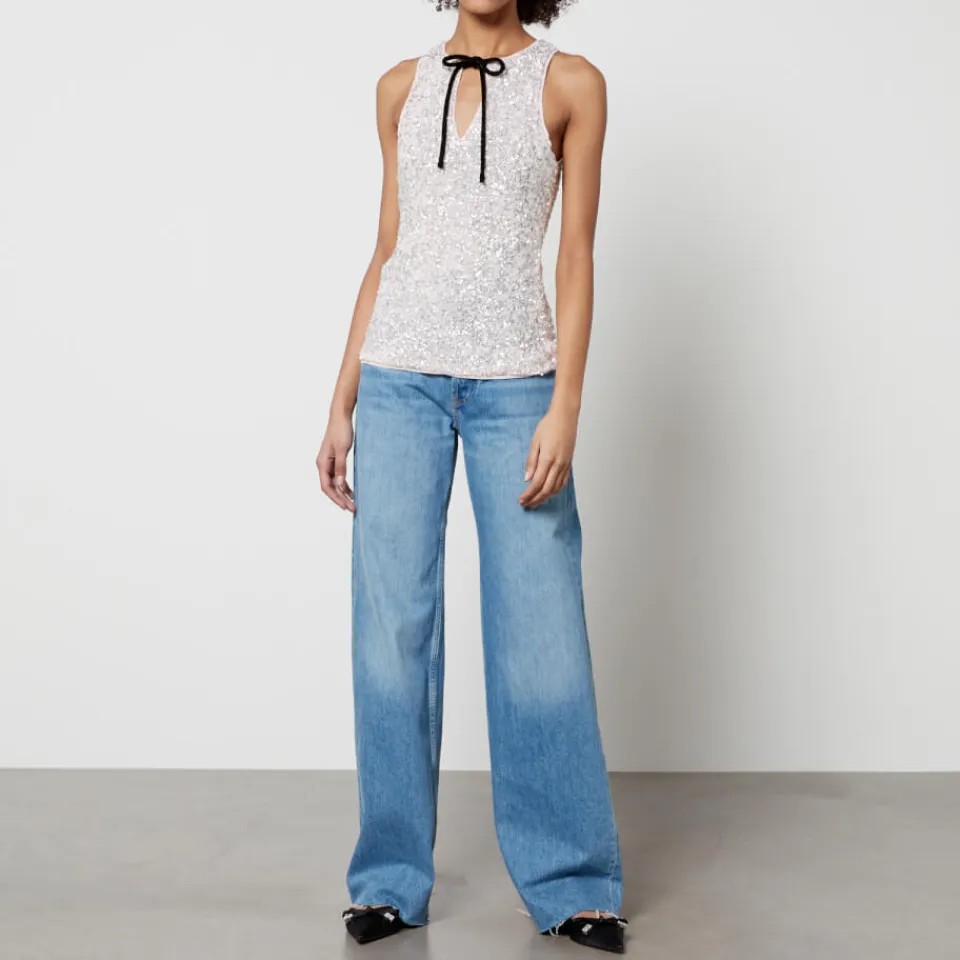 T-Shirts And Tops|Shirts And Blouses|Dr. Martens Ganni 3D Sequined Mesh Top - EU 36/UK 8