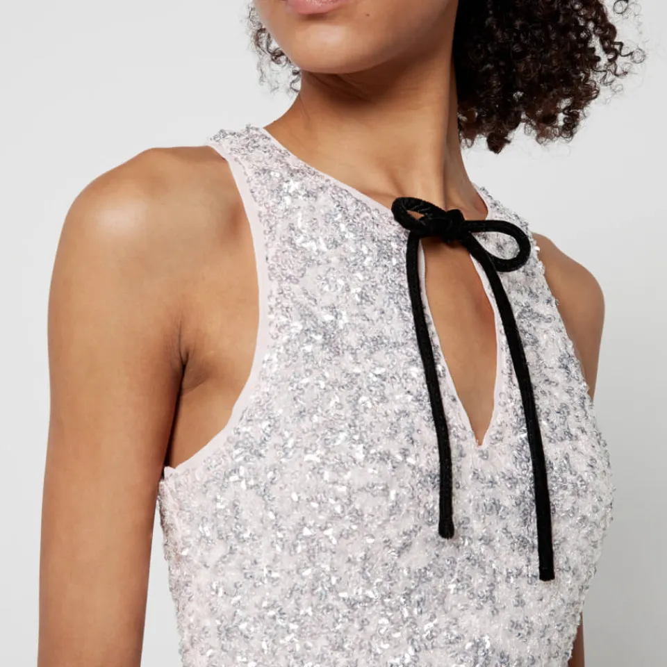 T-Shirts And Tops|Shirts And Blouses|Dr. Martens Ganni 3D Sequined Mesh Top - EU 36/UK 8