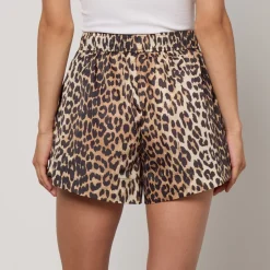 Shorts|Shorts|Ganni Duchesse Leopard-Print Nylon Shorts - UK 8