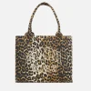 Holiday Bags|Bags|Ganni Easy Leopard-Print Cotton-Canvas Large Shopper Bag