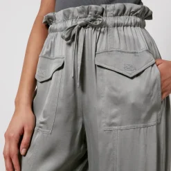 Trousers|Ganni ECOVERO™-Blend Washed-Satin Cargo Trousers - EU 42/UK 14