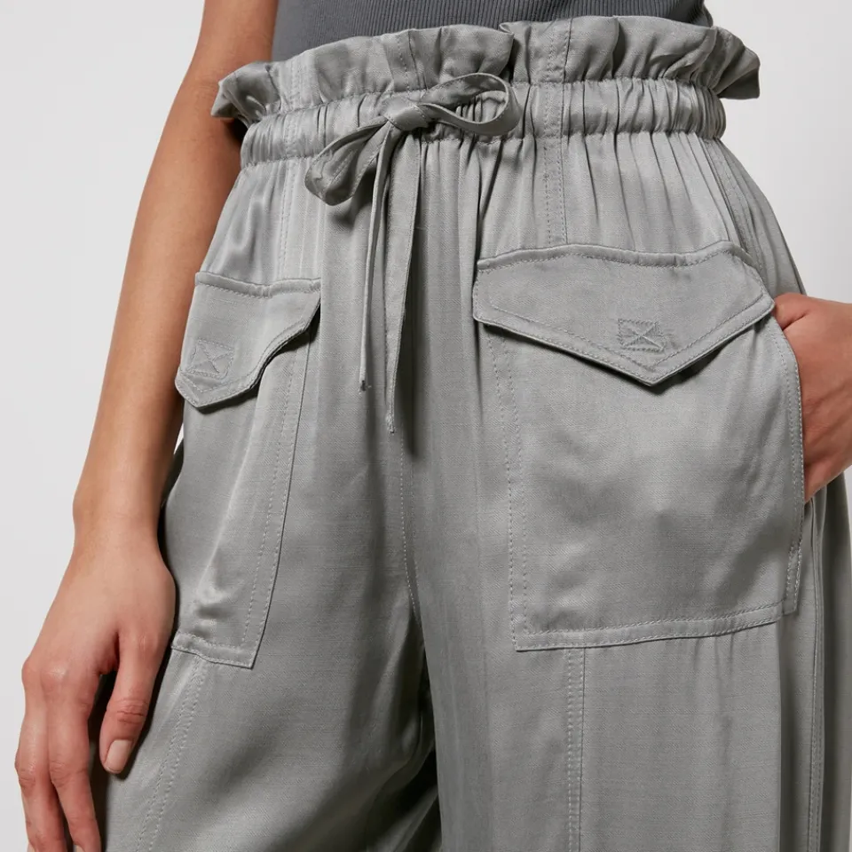 Trousers|Ganni ECOVERO™-Blend Washed-Satin Cargo Trousers - EU 42/UK 14