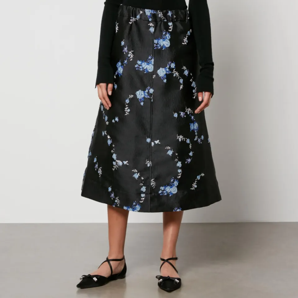 Skirts|Skirts|Ganni Floral-Jacquard Midi Skirt - EU 36/UK 8