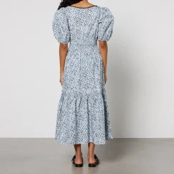 Dresses|Dresses|Ganni Floral-Print Cotton Dress - EU 34/UK 6