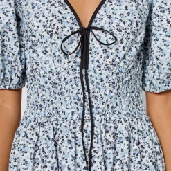 Dresses|Dresses|Ganni Floral-Print Cotton Dress - EU 34/UK 6