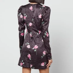 Dresses|Dresses|Cras Ganni Floral-Print Crinkled Satin Mini Dress - EU 34/UK 6