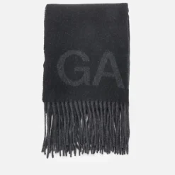 Scarves|Assouline Ganni Fringed Recycled Wool-Blend Scarf